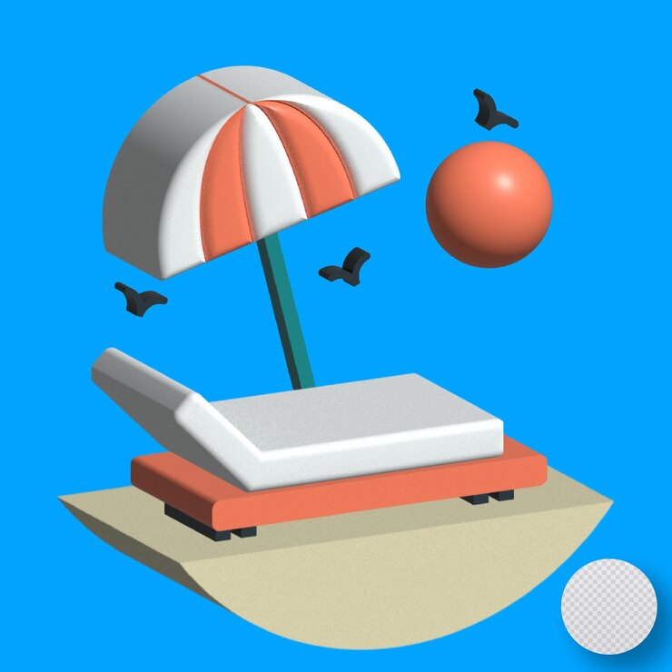 Vector sombrilla de playa 3d