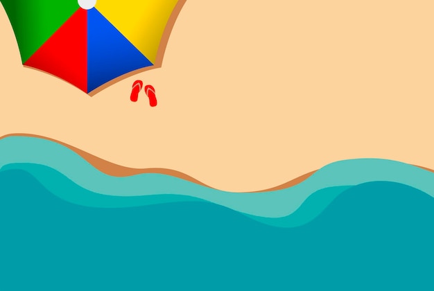 Sombrilla de playa de temporada de verano - Ilustración de stock