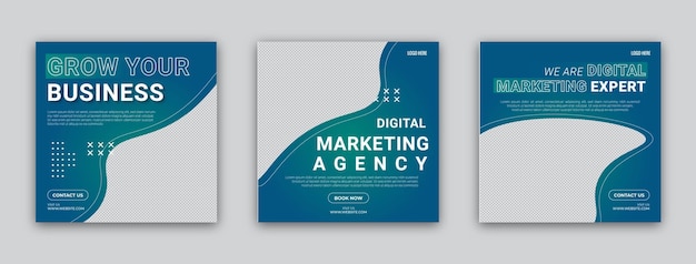 Somos una agencia de marketing digital experto en marketing digital crecer su negocio conjunto de diseño de plantillas