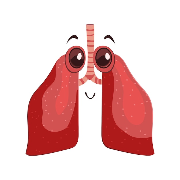 Vector estos son dibujos animados de pulmones.