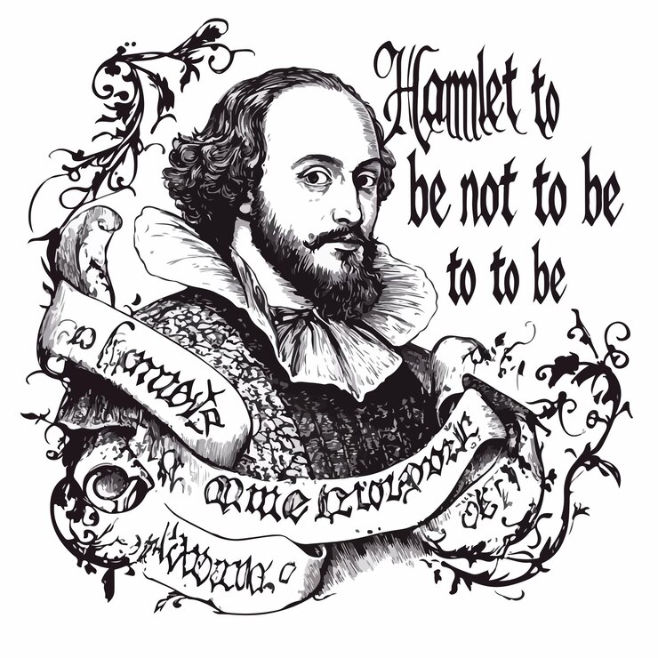 Vector soneto antiguo de william shakespeare arte de las palabras