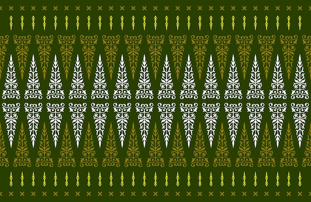 Songket verde tejido a mano malayo clásico tradicional con hilos de oro vector fondo indonesia