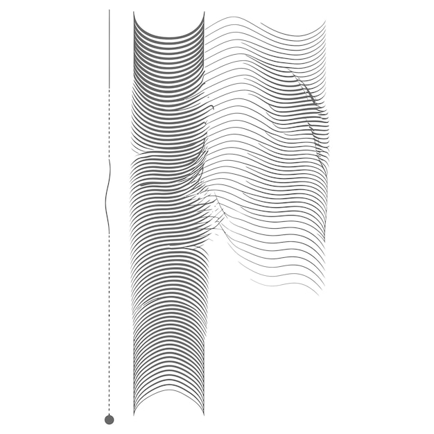 Vector sonido ondulante vibración y líneas pulsantes color negro sólo