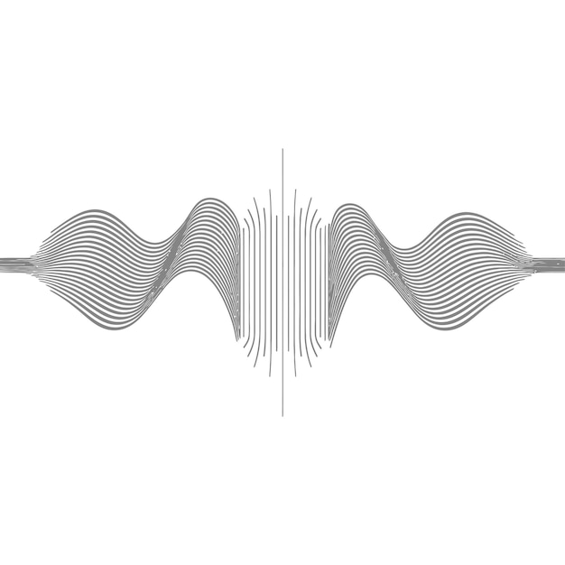 Vector sonido ondulante vibración y líneas pulsantes color negro sólo