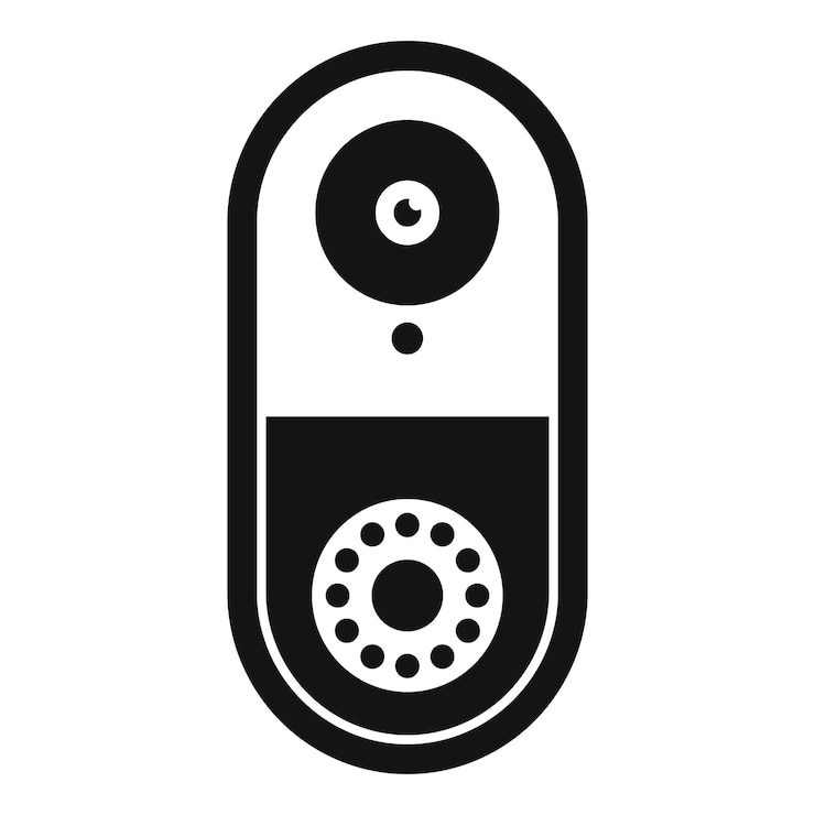 Vector sonido de puerta inteligente con cámara que proporciona seguridad en el hogar