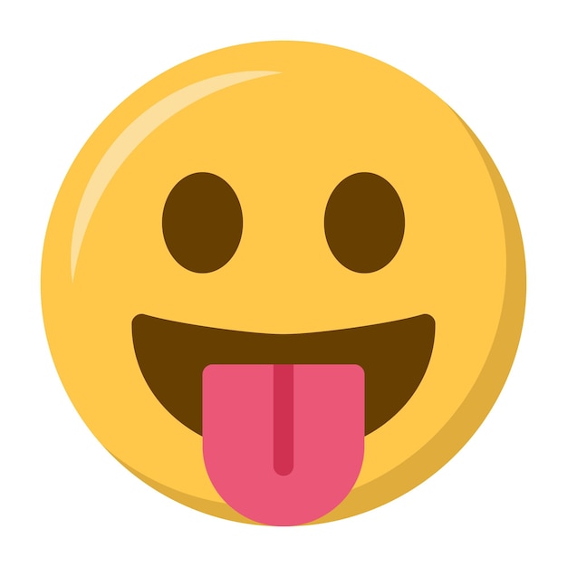 Sonríe con un icono de emoji de la lengua