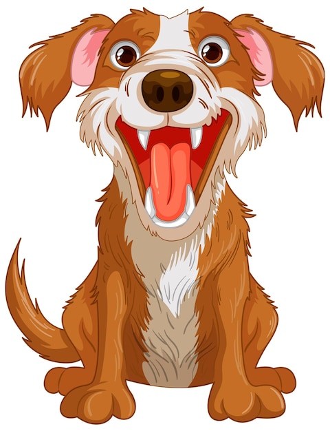 sonriente, golden retriever, perro, caricatura