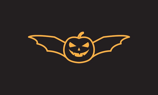 Sonrisa de calabaza con alas logotipo símbolo vector icono ilustración diseño gráfico