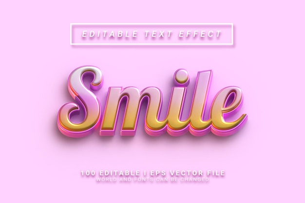 sonrisa efecto de texto editable