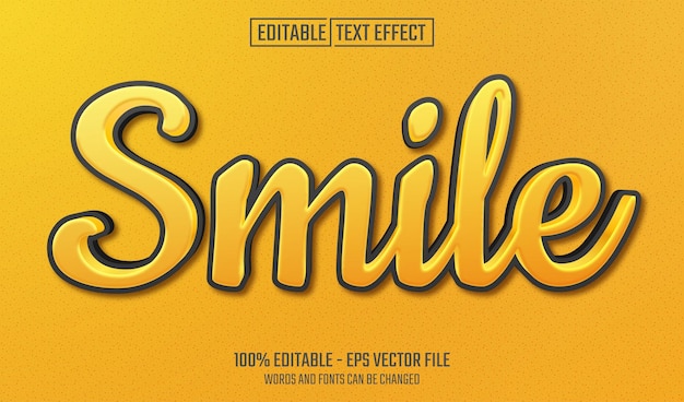 sonrisa efecto de texto editable