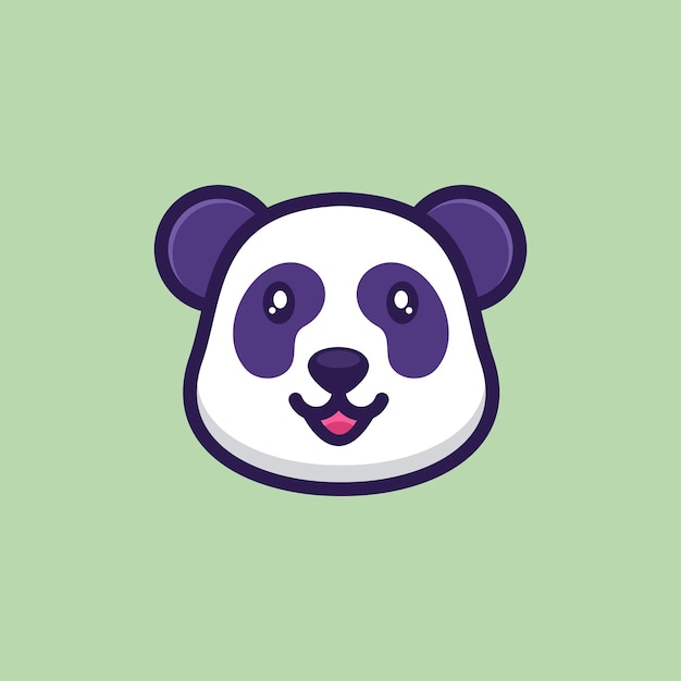 Sonrisa linda cabeza Panda Logo