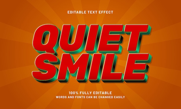 sonrisa tranquila efectos de texto editables con un tema simple y moderno