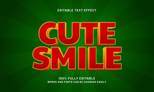 Sonrisas lindas efectos de texto editables con niños felices y un tema alegre