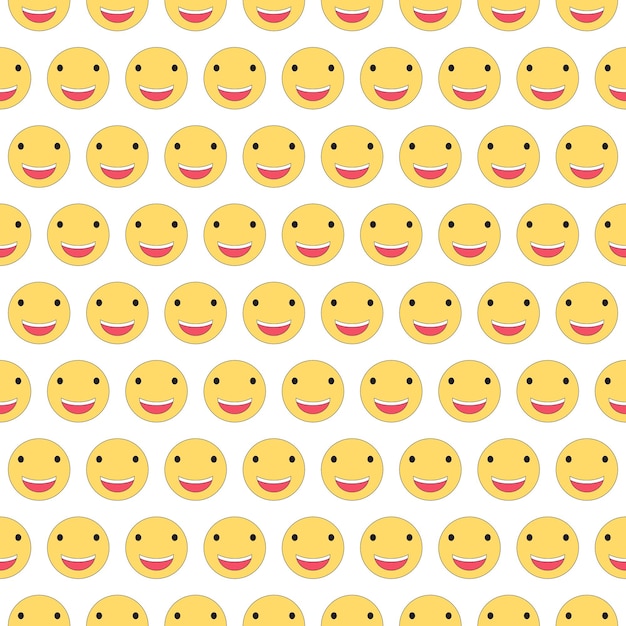 Sonrisas con un patrón sin costuras y un diseño de emoji sin fin