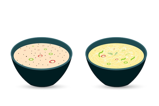 Sopa asiática en estilo de diseño plano