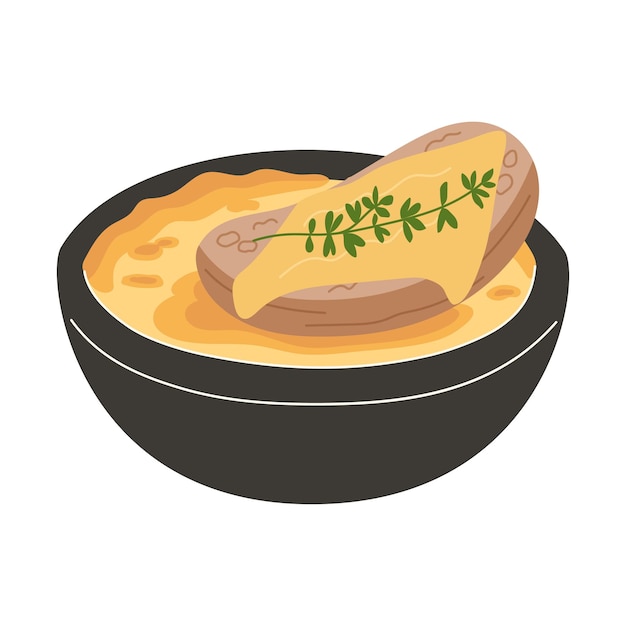 Sopa de cebolla francesa con pan