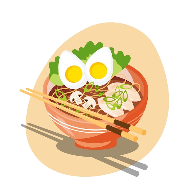 Sopa de comida asiática Ramen sopa asiática tradicional Sopa japonesa con pollo al huevo y fideos
