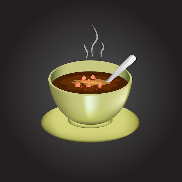 Sopa del día Diseño de concepto de comida Ilustración de vector dibujado a mano