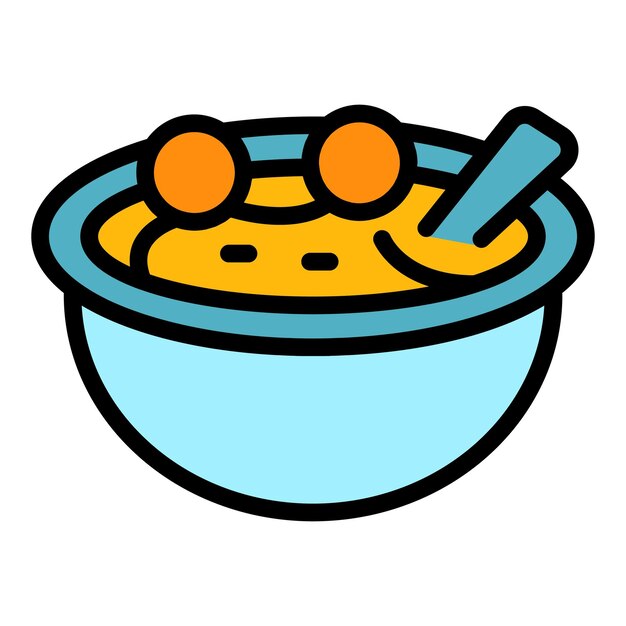 Sopa icono de comida contorno vector cocina austriaca cocina de bebidas color plano