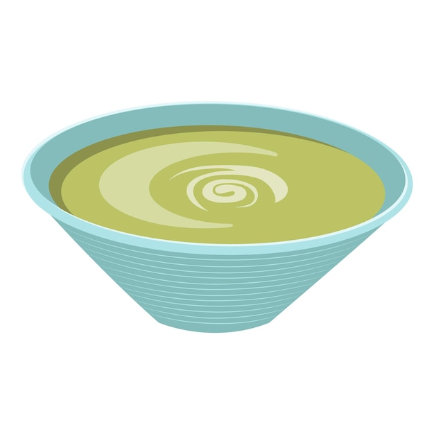 Sopa de puré de aguacate Ilustración vectorial sobre un fondo blanco