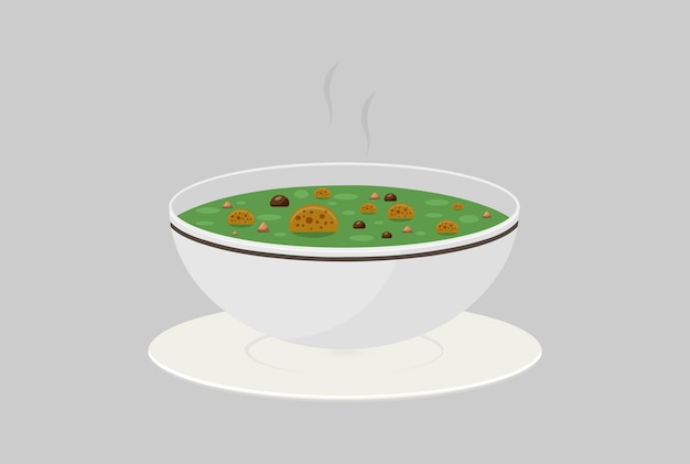 Vector sopa de verduras caliente