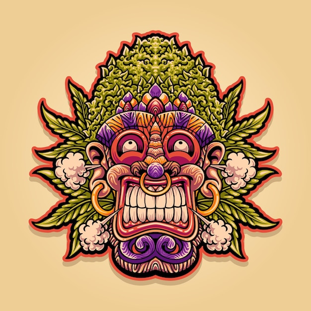 Vector soplando tiki kush ilustración