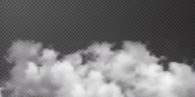 Vector soplo de humo blanco aislado png textura efectiva de vapor niebla nube humo png