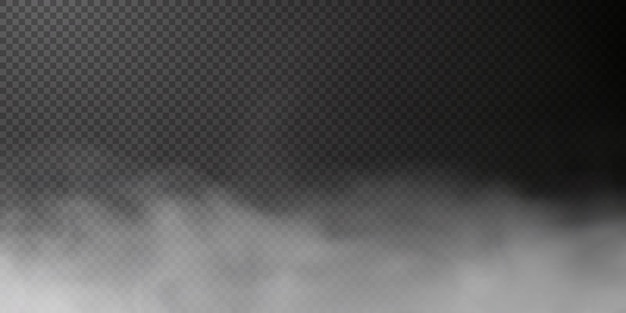 Soplo de humo blanco aislado sobre fondo negro transparente PNG Explosión de vapor Efecto especial