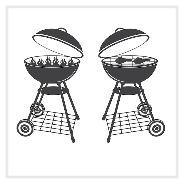 El soporte de barbacoa es un paquete de silueta de clipart vectorial.