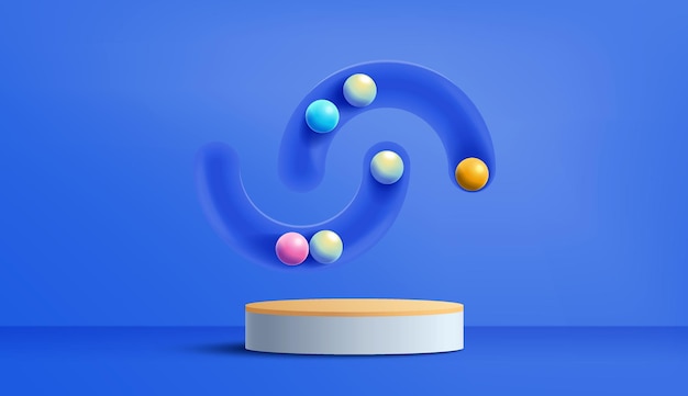Soporte y exhibición en color pastel Representación 3D Una escena para publicidad Maqueta minimalista para exhibición de podio o escaparate