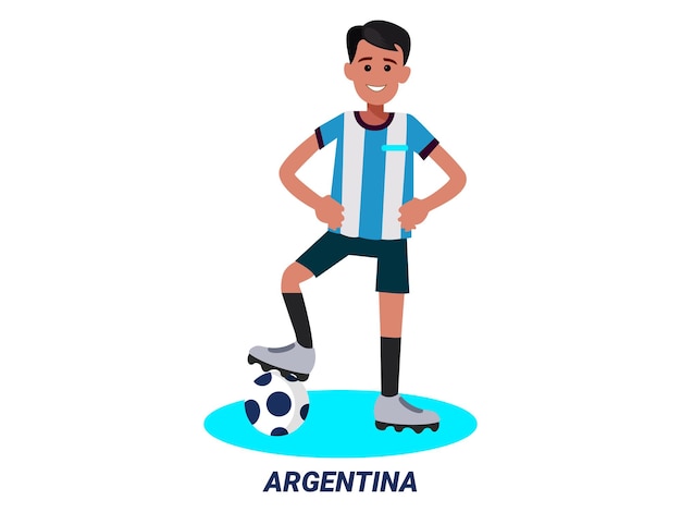 Vector soporte de jugador de fútbol de argentina en bola