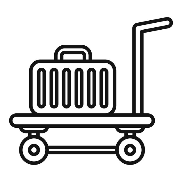 Soporte para mover el icono del carro con el vector de contorno de la entrega de viajes