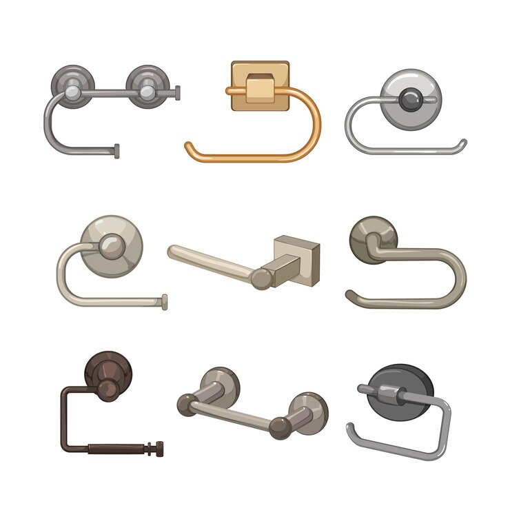 Vector soporte de papel higiénico conjunto ilustración vectorial de dibujos animados