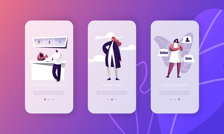 Vector soporte de registro en línea carácter del cliente conjunto de aplicaciones hepldesk.