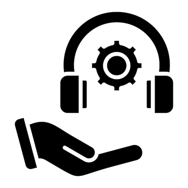 Soporte técnico Ilustración de glifo en negro sólido