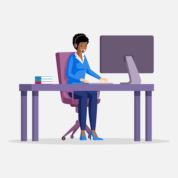 Soporte técnico, oficina virtual o concepto de outsourcing.