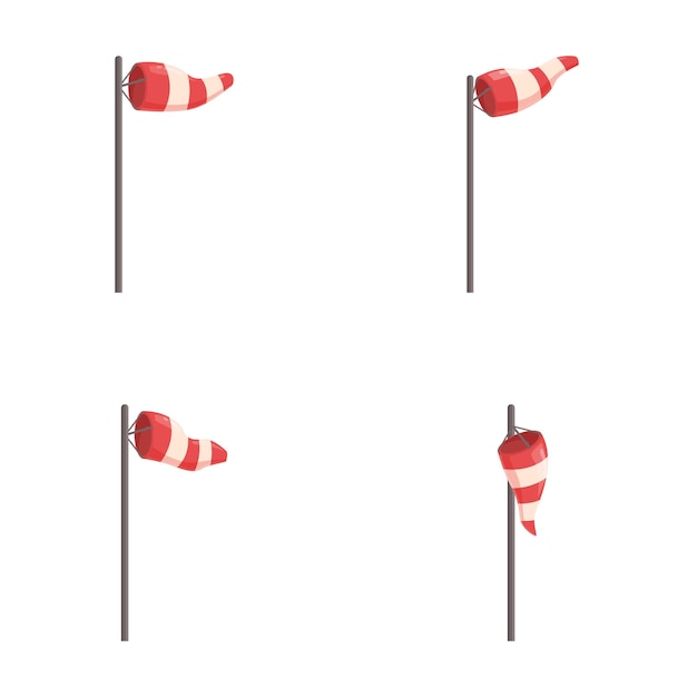 Soportes de viento que indican varias direcciones de viento