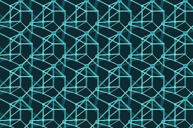 Una sorprendente red de líneas turquesas que se cruzan en un fondo oscuro que simboliza un dato digital