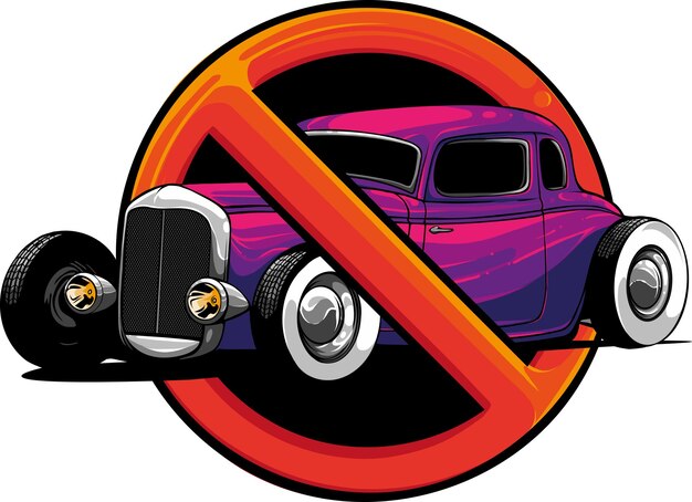 Vector sorteo de la ilustración de vector de coche hot rod