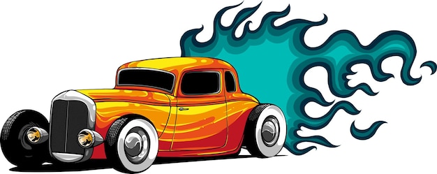 Vector sorteo de la ilustración de vector de coche hot rod