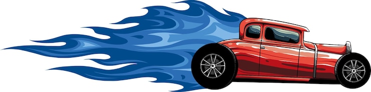 Vector sorteo de la ilustración de vector de coche hot rod