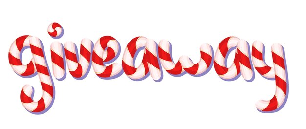 Sorteo, letras de bastones de caramelo.