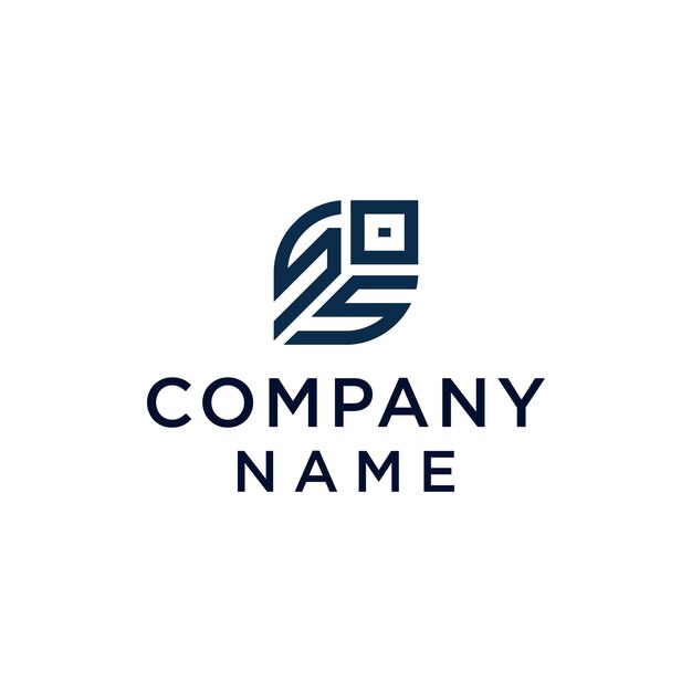 SOS con diseño de logotipo de estilo Line Art