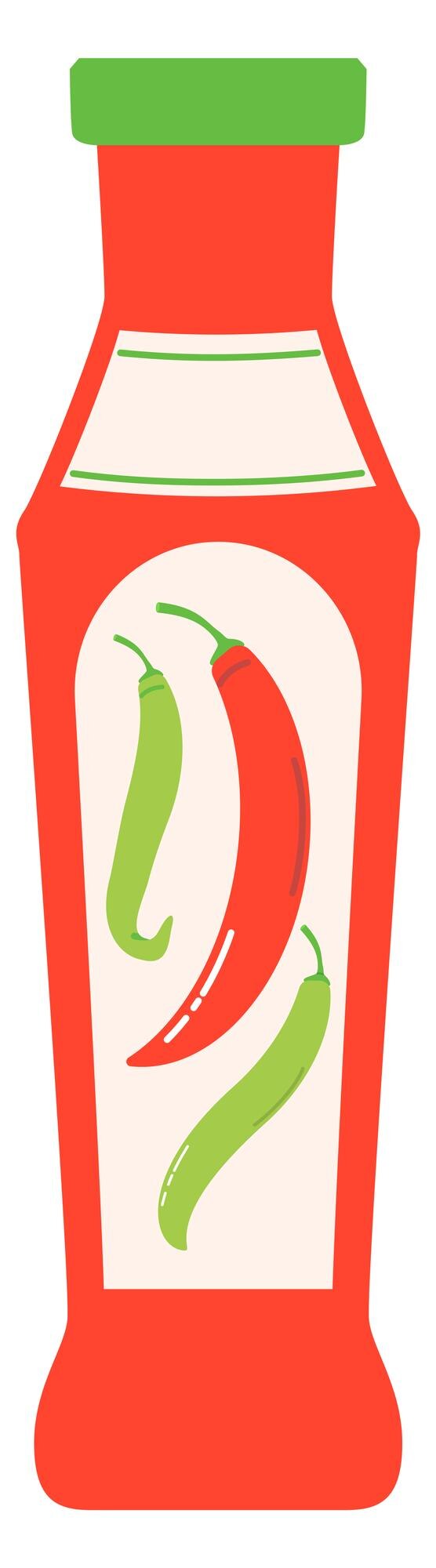 Vector sosa picante roja con pimientos picantes icono de color