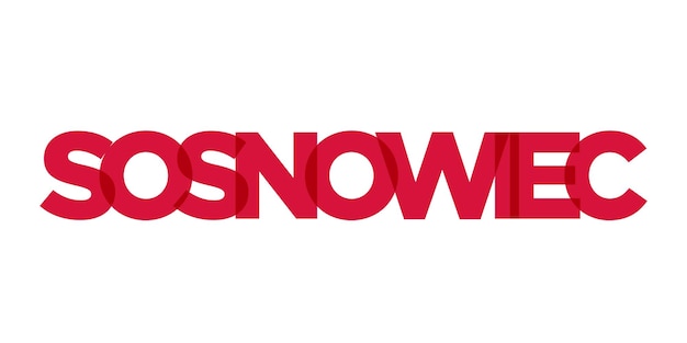Sosnowiec en el emblema de Polonia El diseño presenta una ilustración vectorial de estilo geométrico con tipografía en negrita en una fuente moderna Las letras del eslogan gráfico
