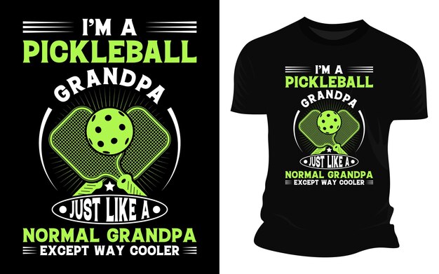 Soy un abuelo de pickleball como un abuelo normal excepto que el diseño de la camiseta es mucho más genial.