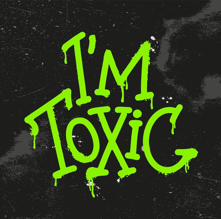 Vector soy un graffiti tóxico camiseta con estampado de logotipo emblema letras elemento de ilustración vectorial dibujado a mano para pancartas y carteles de volantes