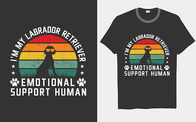 Soy mi Labrador Retriever apoyo emocional perro humano moda retro vector t-shirt diseños