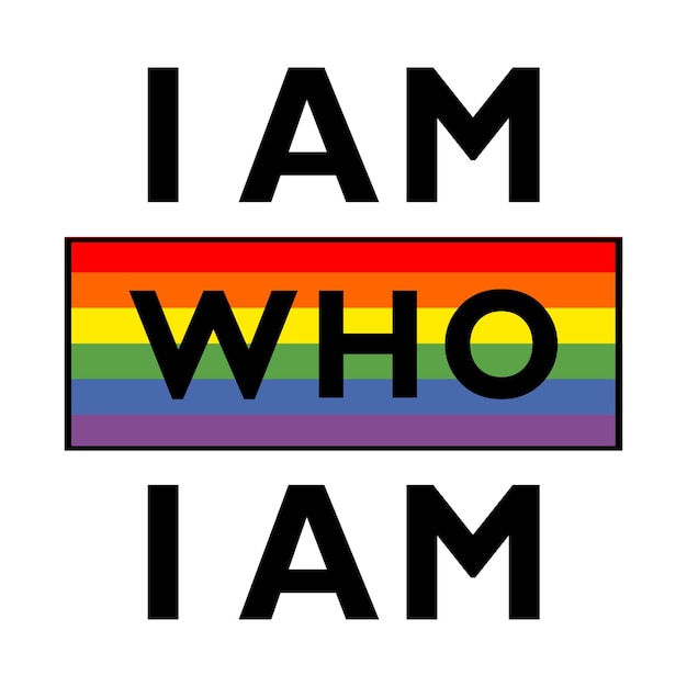 Soy quien soy bandera LGBT símbolo del mes del orgullo símbolo