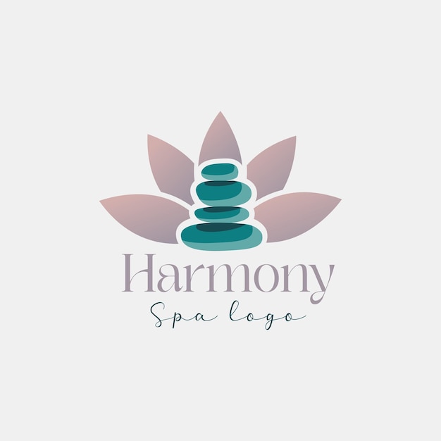 spa logo armonía piedras flor de loto